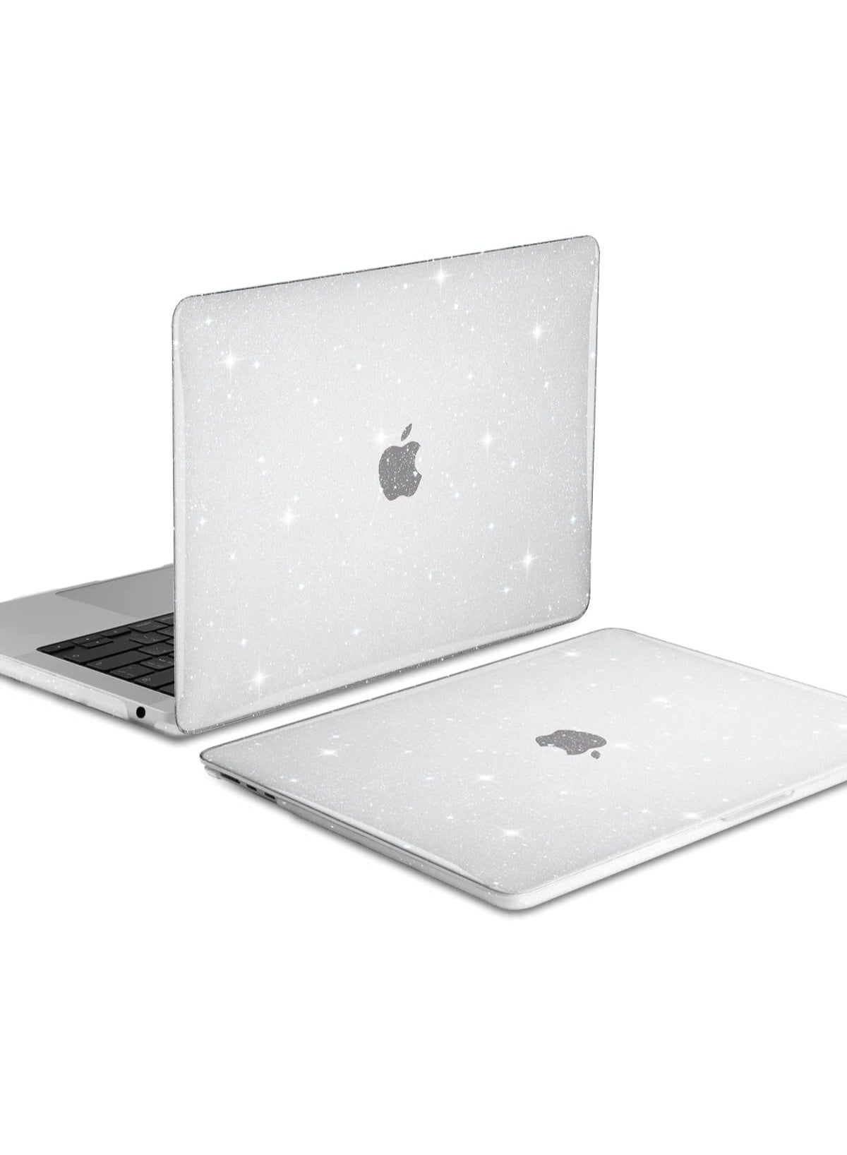 Sparkly Case Compatible with MacBook Air 13 inch 2026--2022 Release M5 M4 M3 M2 A3449 A3240 A3113 A2681, Glitter Hard Shell for Mac Air 13.6 inch ,Clear